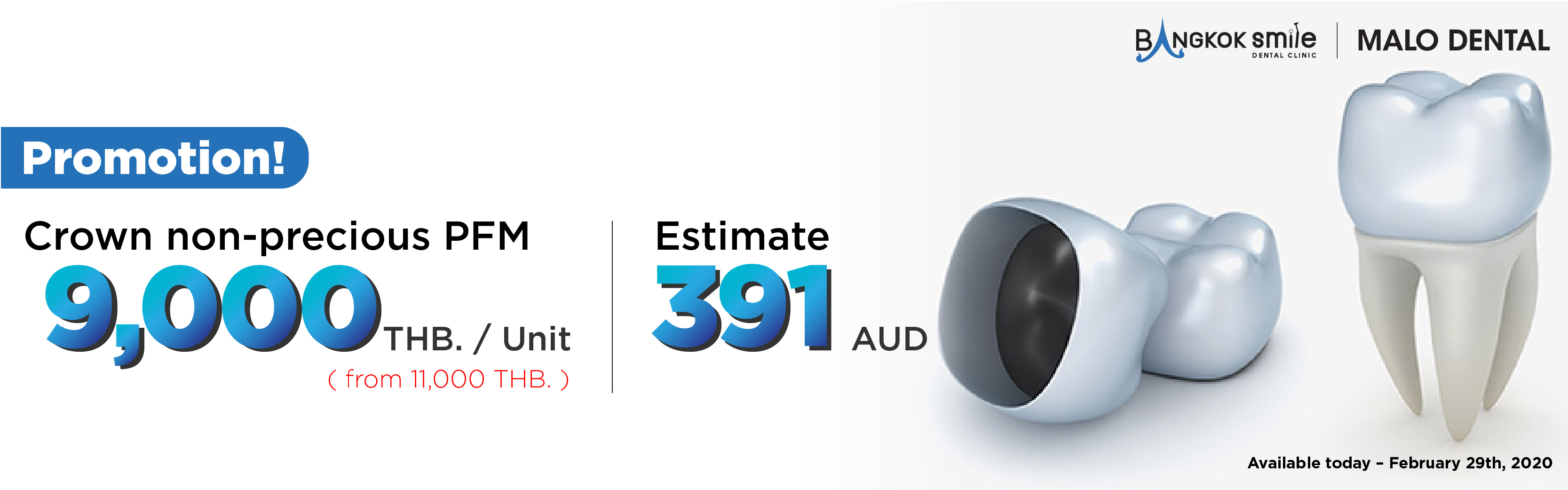 Dental Crown and Dental Bridge by Bangkok Smile Dental Clinic.